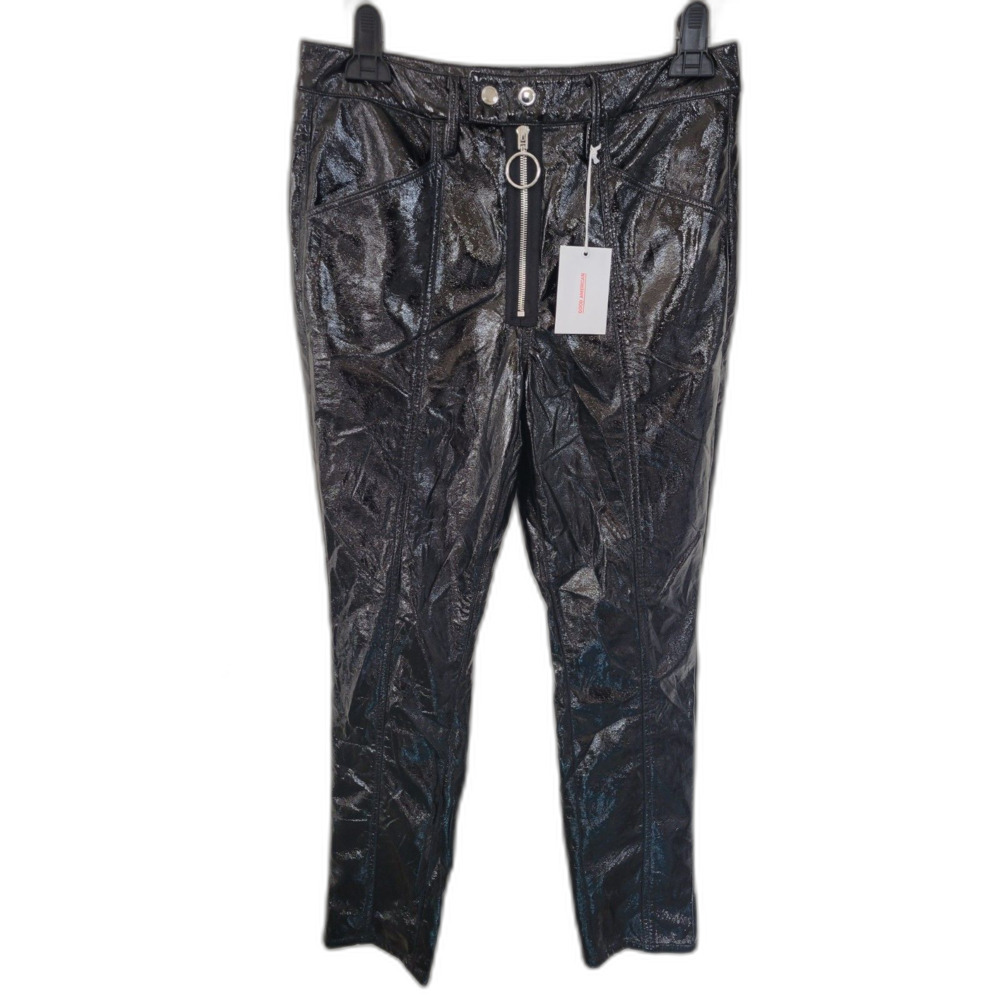 Good American Black Good Straight Exposed Zipper and Seams